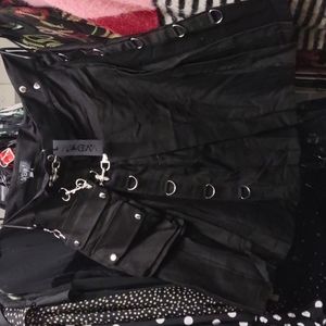 Widow Black Kilt Skirt